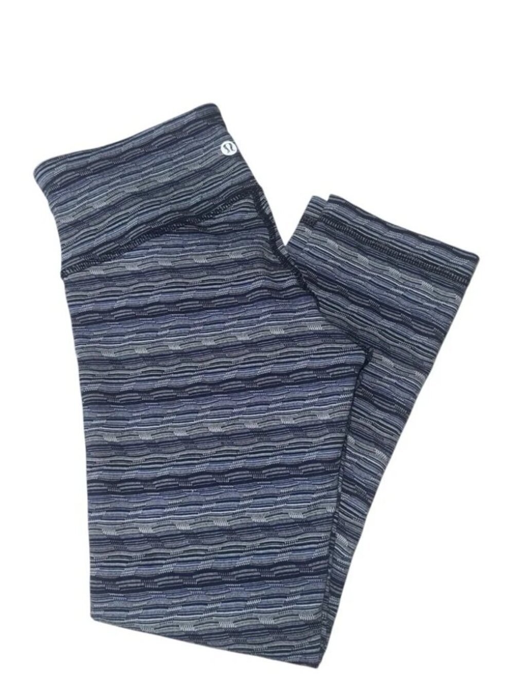 LULULEMON - Wunder Under Crop - Space Dye Twist Sapphire Blue Multi Sz 4 - Picture 2 of 7